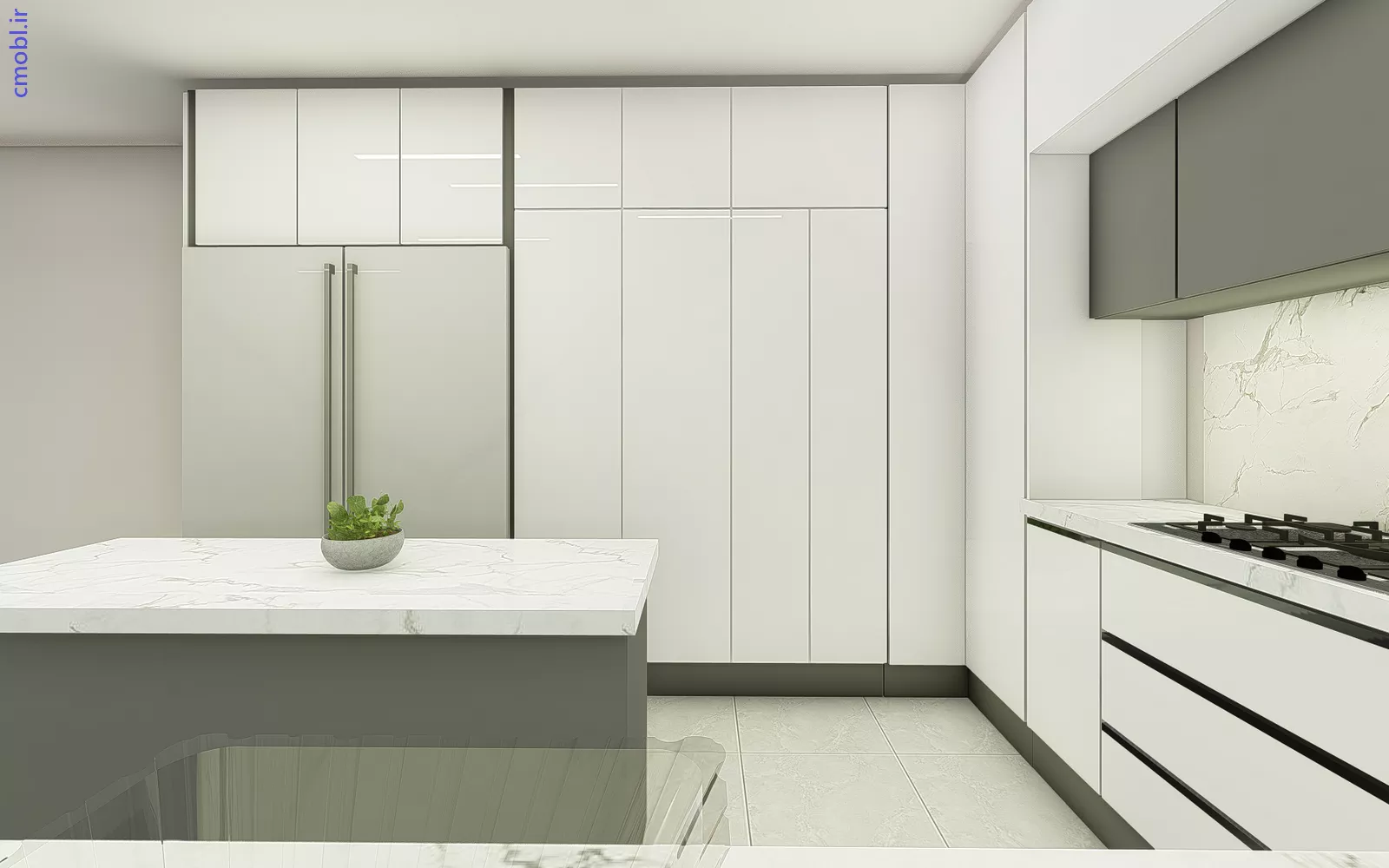 کابينت مدرن و کافي بار جزيره