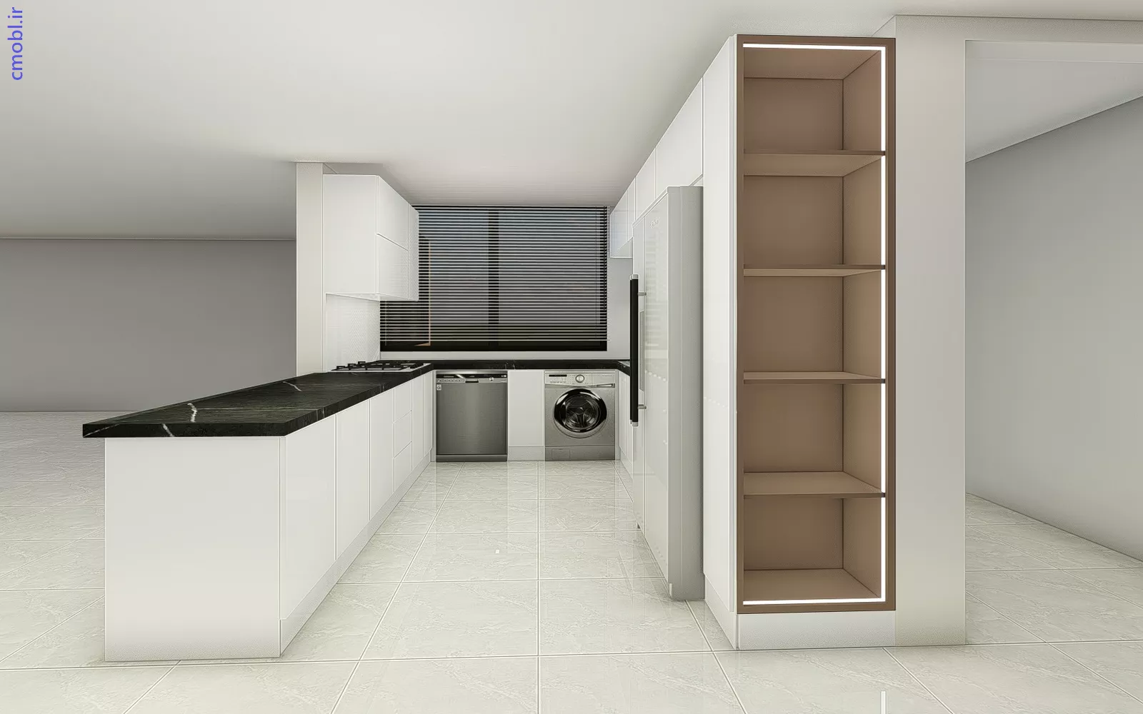 کابينت مدرن سفيد